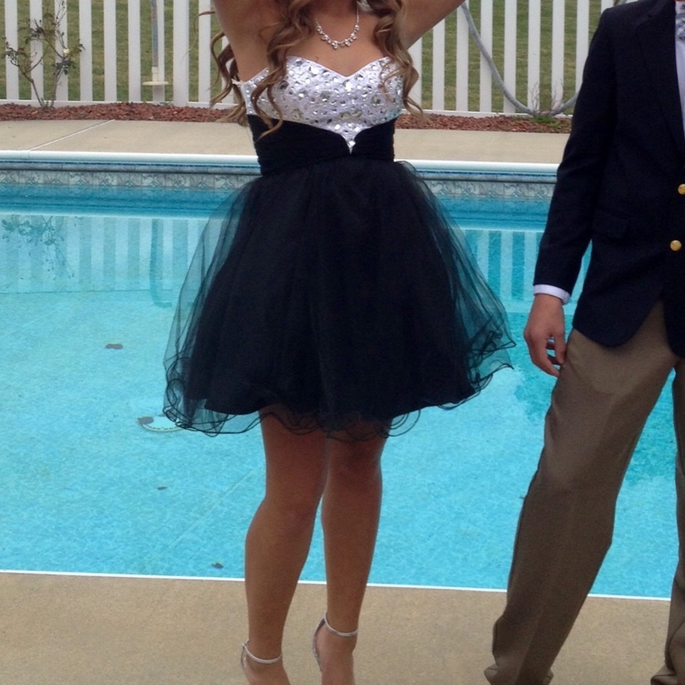 Strapless Jeweled Homecoming Dress